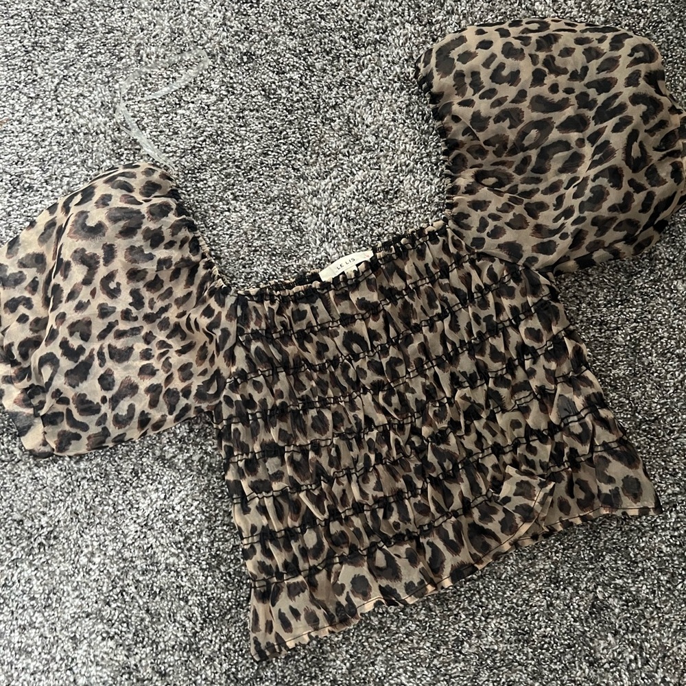 Sheer Cheetah Print Top